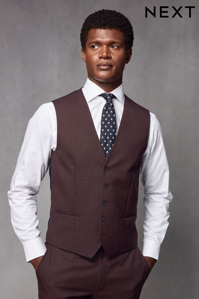 Burgundy waistcoat next on sale