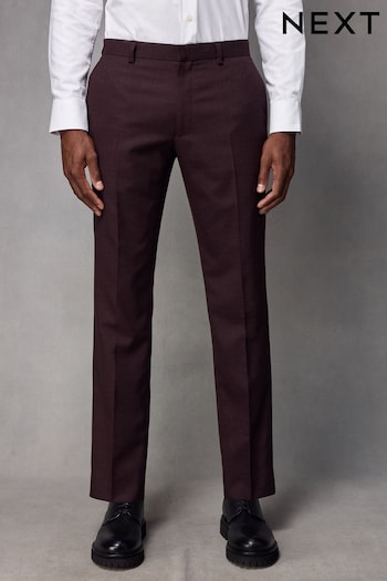 Red Tailored Fit Textured Wool Suit Trousers (K86545) | £50