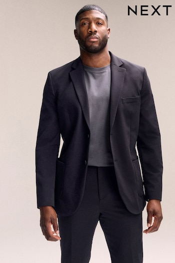 Black Muscle Fit Motionflex Stretch Tech Suit Jacket (K86552) | £84