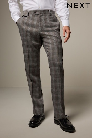 Neutral Tailored Fit Trimmed Check Suit Trousers (K86571) | £50