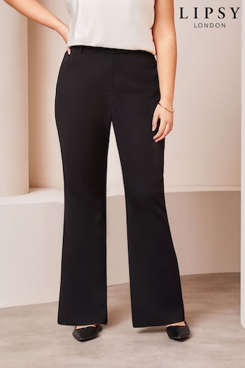 Lipsy Black Curve Smart Bootleg Kick Flare Trousers Taille (K86595) | £38