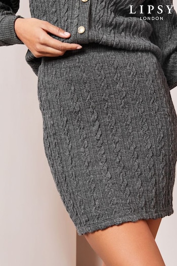 Lipsy Grey Cable Column Mini Skirt (K86597) | £29