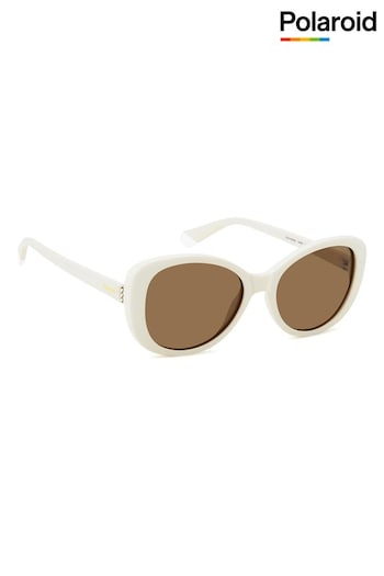 Polaroid 4154/S/X Butterfly White Sunglasses Saint (K86759) | £65