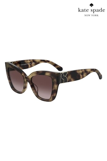 kate spade new york Bexley/G/S Cat Eye Brown frogskins Sunglasses (K86761) | £165