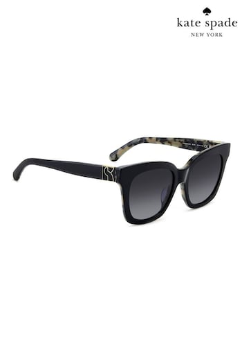 kate spade new york Constance/G/S Square Black XLC Sunglasses (K86765) | £155