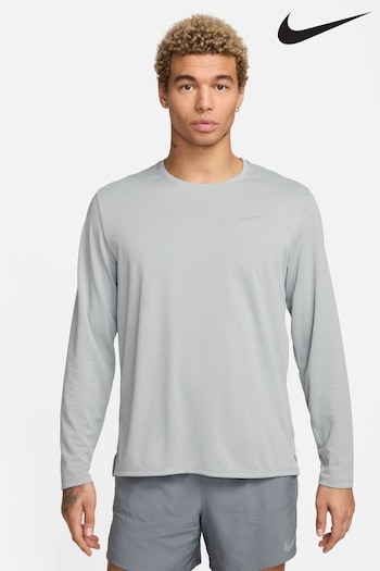 Nike Grey Dri-FIT UV Miler Long-Sleeve Running Top (K87096) | £38