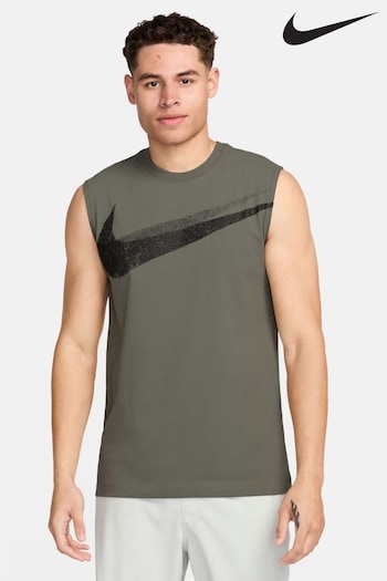 Nike Khaki Dri-FIT Sleeveless Training T-Shirt (K87104) | £30