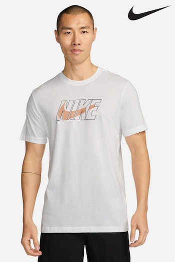 Nike White Dri-FIT Training T-Shirt (K87122) | £33