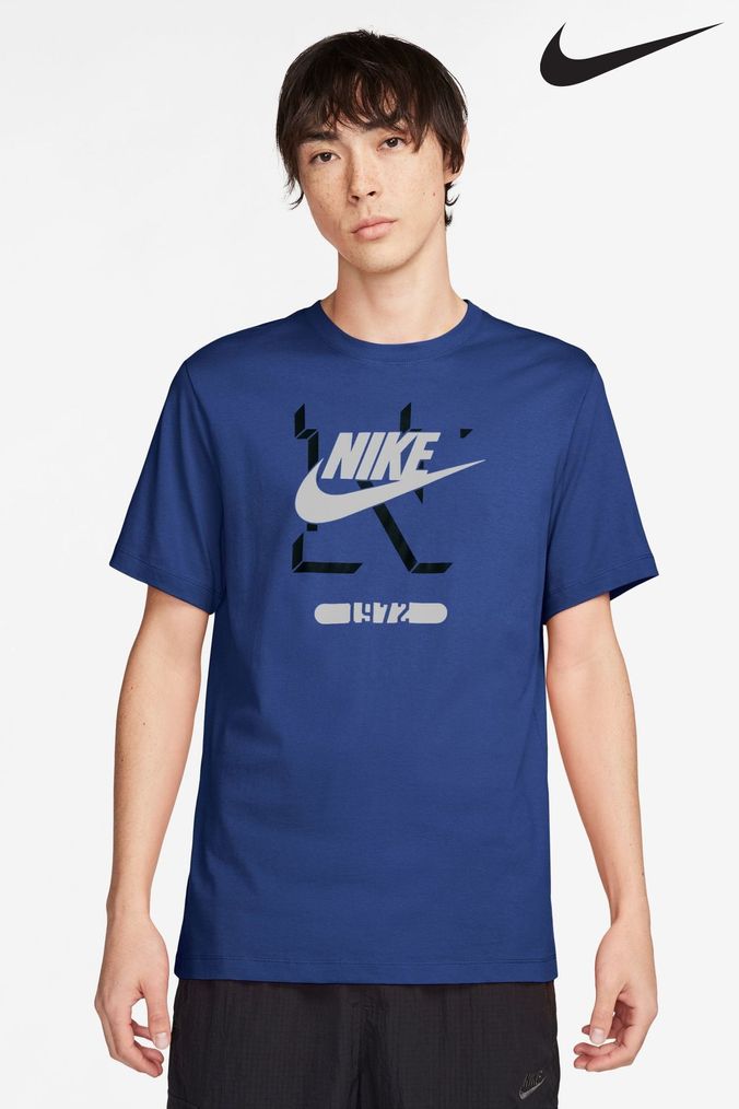 Buy Men s Nike Blue Graphic Plus Size Tops Online Next UK