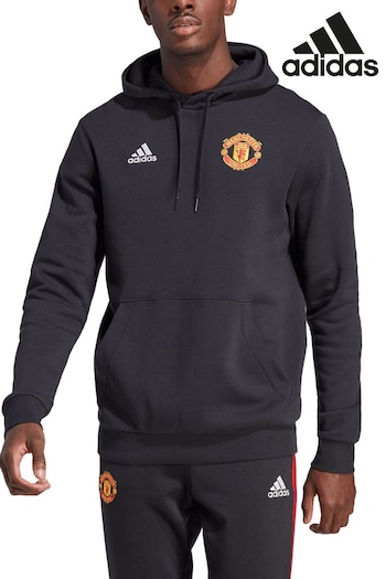 adidas chat Black Manchester United DNA Hoodie (K87312) | £60