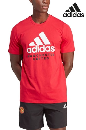 adidas Red Manchester United DNA Graphic T-Shirt (K87339) | £28