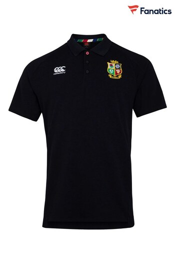 Fanatics British and Irish Lions Cotton Pique Training Black relief Polo Shirt (K87535) | £40