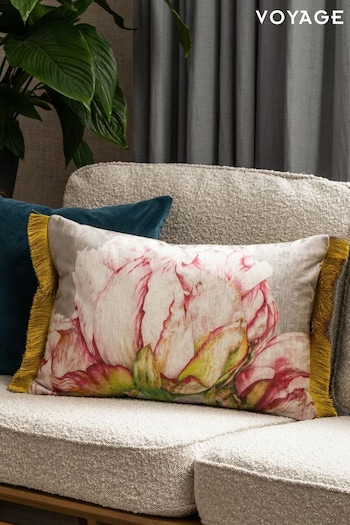 Voyage Fuchsia Alston Floral Fringed Cushion (K87652) | £50