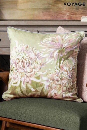 Voyage Moss Belladonna Floral Piped Cushion (K87692) | £38