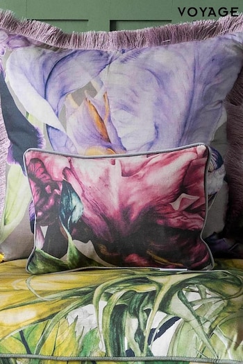 Voyage Fuchsia Sennen Floral Piped Cushion (K87699) | £22