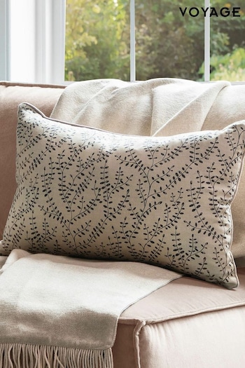 Voyage Onyx Eden Floral Piped Cushion (K87700) | £36