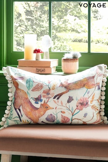 Voyage Linen Leaping Into The Fauna Loop Edge Cushion (K87715) | £46