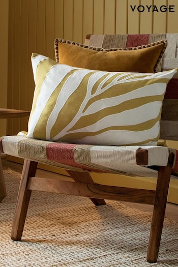 Voyage Mustard Bamboo Floral Cushion (K87732) | £36