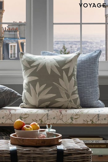 Voyage Frost Silverwood Floral Piped Cushion (K87734) | £46