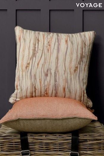 Voyage Brown Falls Abstract Piped Cushion (K87743) | £36