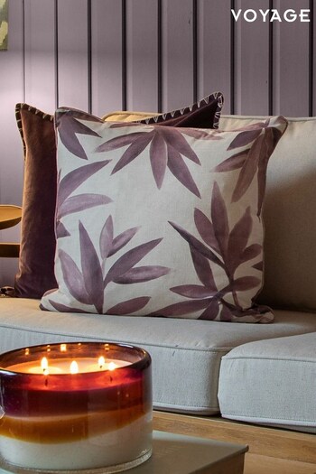 Voyage Dusk Silverwood Floral Piped Cushion (K87753) | £46