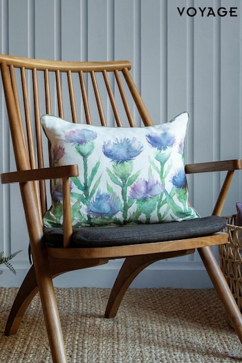 Voyage Heather Cream Erskine Floral Piped Cushion (K87798) | £36