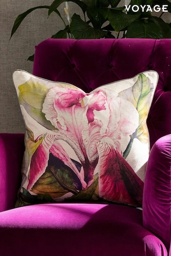 Voyage Fuchsia Darwen Floral Piped Cushion (K87800) | £44