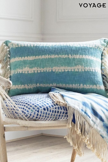Voyage Seafoam Cairns Abstract Fringed Cushion (K87805) | £48
