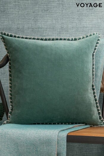 Voyage Seafoam Stitch Plain Blanket Stitched Cushion (K87821) | £38