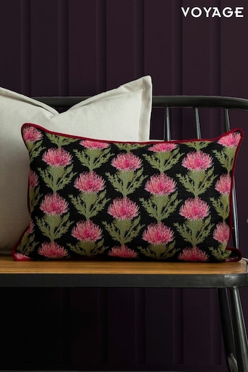Voyage Hollyhock Moray Floral Piped Cushion (K87836) | £36