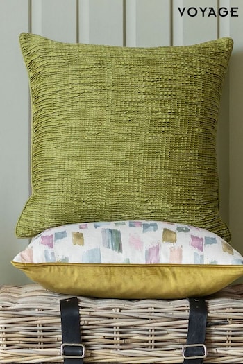 Voyage Olive Rainfall Abstract Cushion (K87837) | £28
