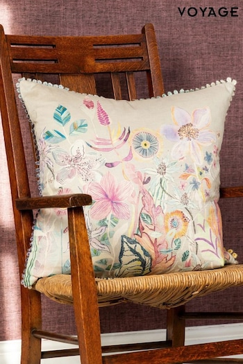 Voyage Haze Primrose Floral Loop Edge Cushion (K87855) | £48