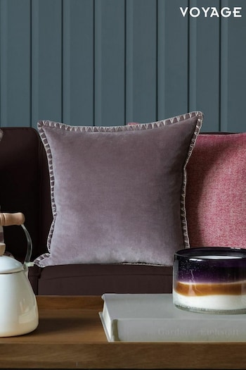 Voyage Lavender Stitch Plain Blanket Stitched Cushion (K87909) | £38