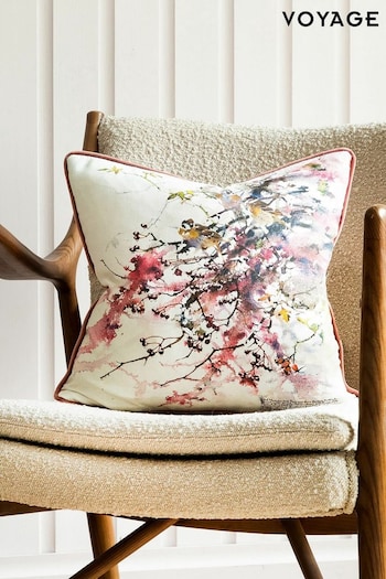 Voyage Blossom Brushwood Floral Animal Piped Cushion (K87919) | £28