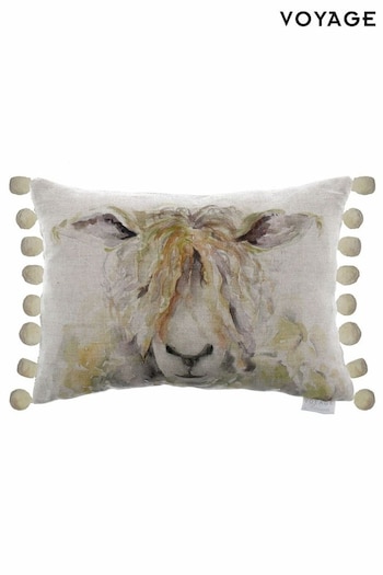 Voyage Natural Mr Woolly Animal Pom-Pom Cushion (K87940) | £40