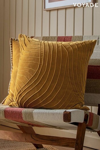 Voyage Mustard Waterfall Abstract Cushion (K87965) | £30