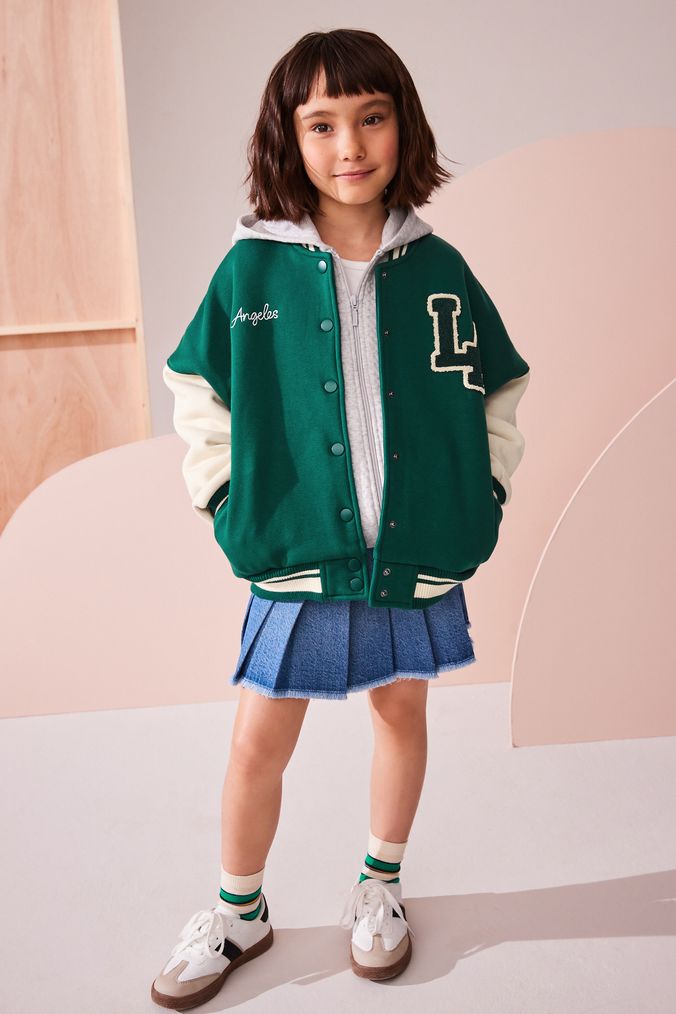 Girls Green Bomber Coats Jackets Next Official Site