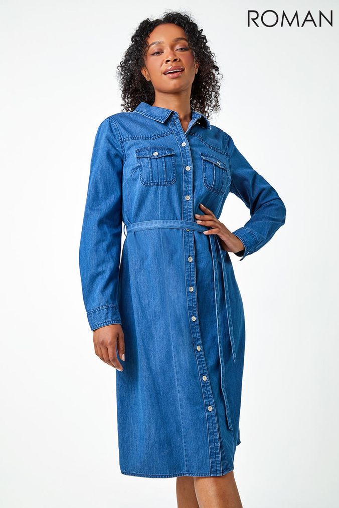 Denim one piece knee length 2025