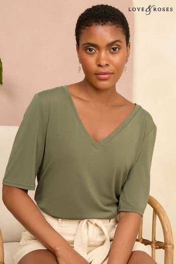 Babygrows & Sleepsuits Khaki Green Premium Jersey V Neck T-Shirt (K88286) | £22