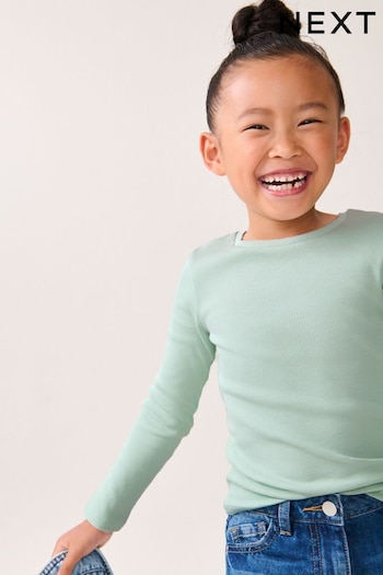 Mint Green 1 Pack Long Sleeve Ribbed Top (3-16yrs) (K88354) | £5 - £7