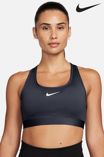 Nike Navy Swoosh Medium Support Padded Sports Bra (K88972) | £40