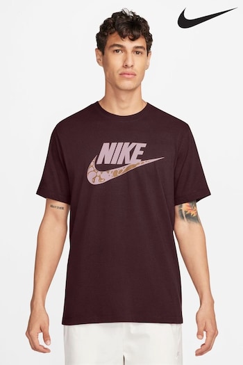 Nike Burgundy Crush Sportswear Printed Graphic T-Shirt (K88976) | £28