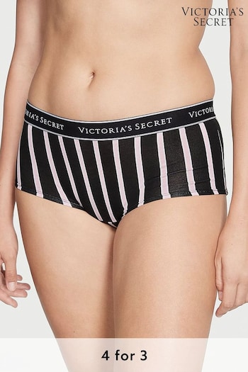 Victoria's Secret Black Classic Stripe Short Logo Knickers (K89096) | £9