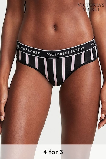 Victoria's Secret Black Classic Stripe Hipster Logo Knickers (K89110) | £9