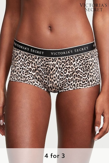Victoria's Secret Leopard Brown Basic Instincts Short Logo Knickers (K89113) | £9