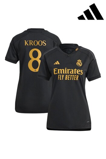 adidas Black Real Madrid Third Shirt 2023-24 - Kroos 8 (K89169) | £95