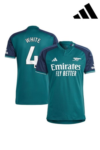 adidas Green Arsenal Third Shirt 2023-24 - White 4 (K89176) | £95