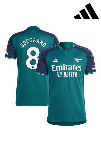 adidas Green Arsenal Third Shirt 2023-24 - Odegaard 8 (K89182) | £95