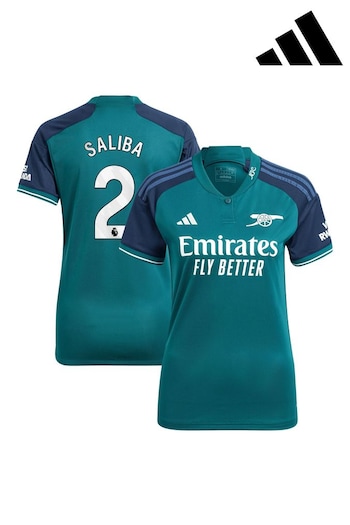 adidas Green Arsenal Third Shirt 2023-24 - Saliba 12 (K89204) | £95