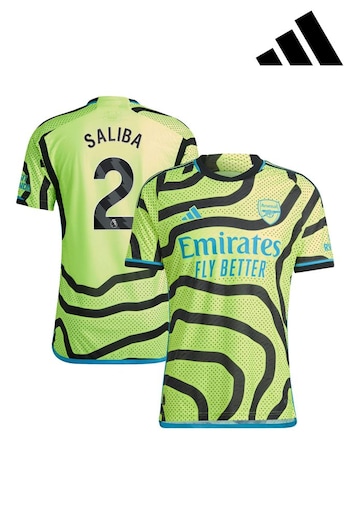 adidas Yellow Arsenal Away Authentic Shirt 2023-24 - Saliba 12 (K89206) | £128